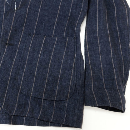 [Used] LARDINI Linen Striped Casual Jacket Navy x Gray [XXS] [Condition Rank B] ​​[Men&