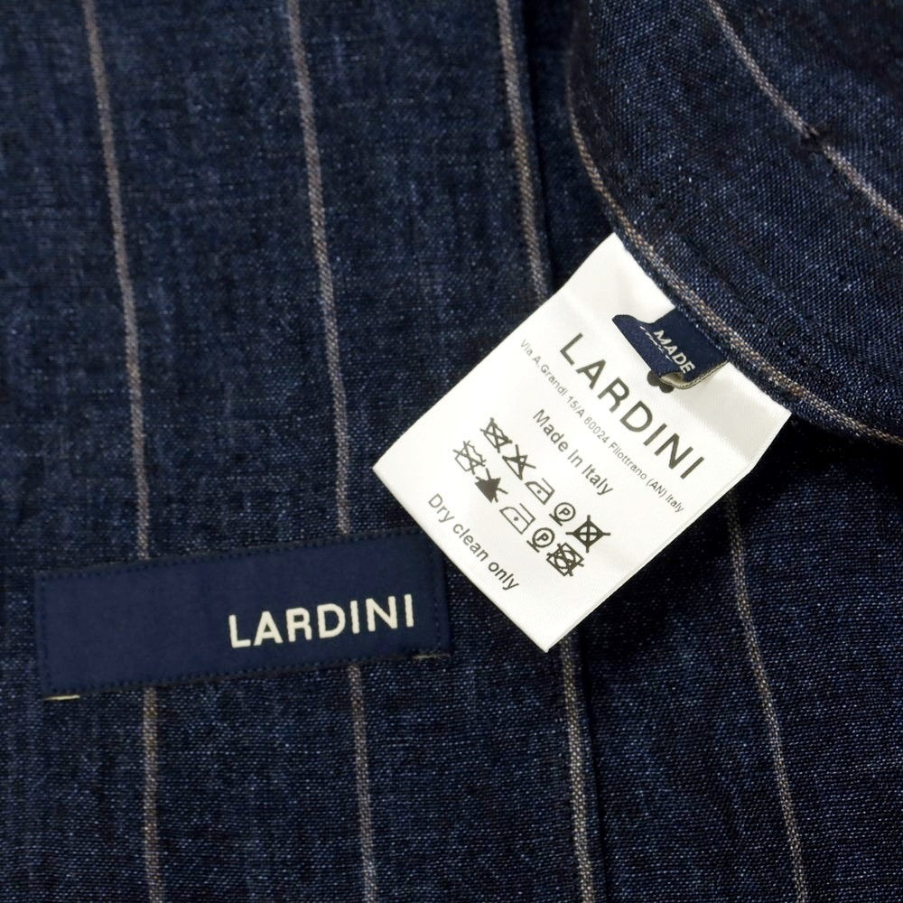 [Used] LARDINI Linen Striped Casual Jacket Navy x Gray [XXS] [Condition Rank B] ​​[Men&