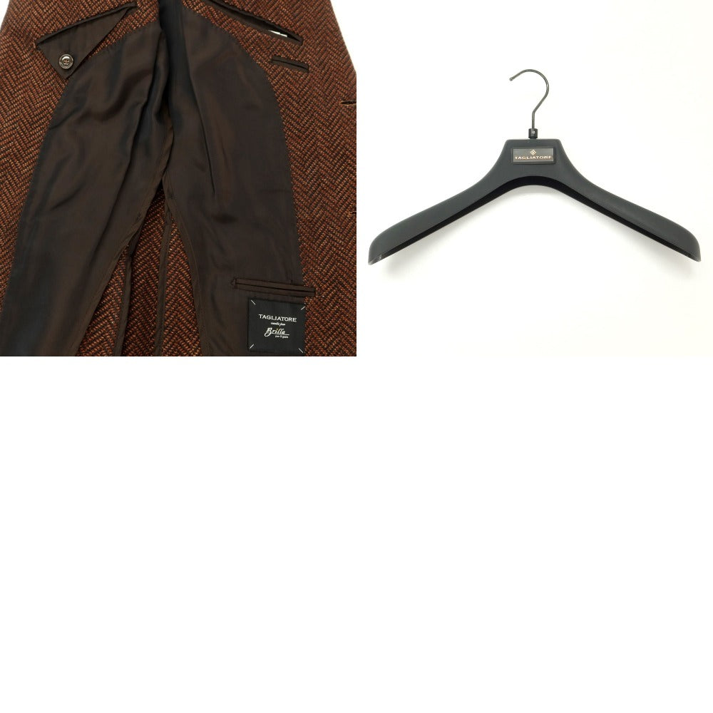 [Used] TAGLIATORE Linen Cotton Herringbone Jacket Brown [42] [Condition Rank C] [Men&