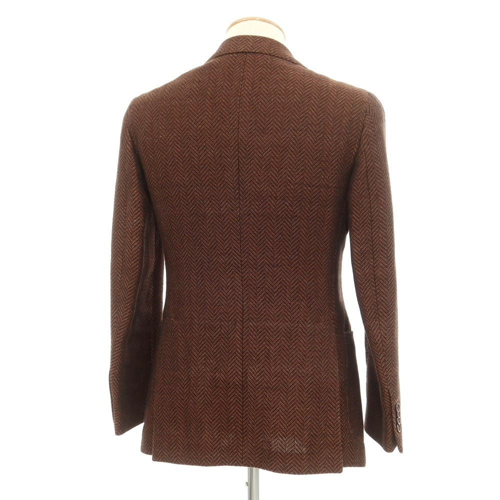 [Used] TAGLIATORE Linen Cotton Herringbone Jacket Brown [42] [Condition Rank C] [Men&