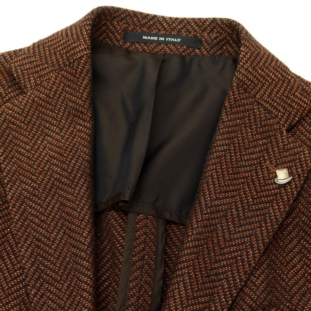 [Used] TAGLIATORE Linen Cotton Herringbone Jacket Brown [42] [Condition Rank C] [Men&