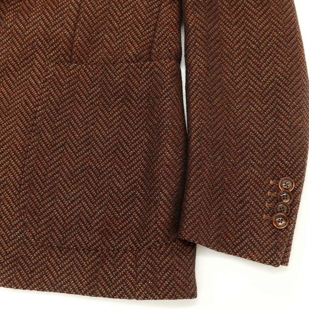 [Used] TAGLIATORE Linen Cotton Herringbone Jacket Brown [42] [Condition Rank C] [Men&