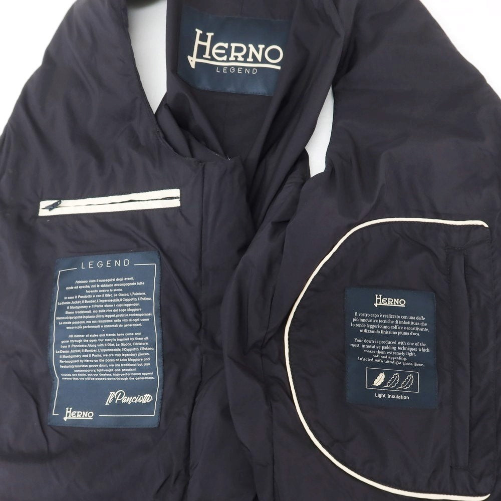 【中古】ヘルノ Herno ナイロン ジレ型 ダウンベスト ネイビー【 42 】【 状態ランクB 】【 メンズ 】