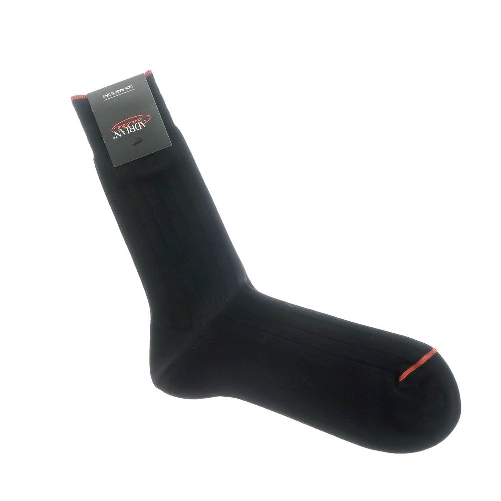 [New] ADRIAN Ribbed Socks Black x Dark Orange [39-42] [Condition Rank N] [Men&