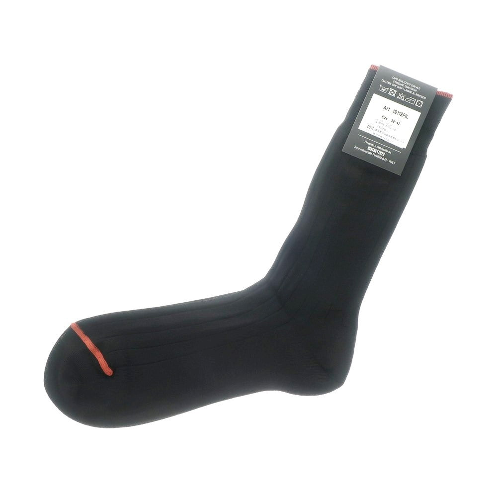 [New] ADRIAN Ribbed Socks Black x Dark Orange [39-42] [Condition Rank N] [Men&