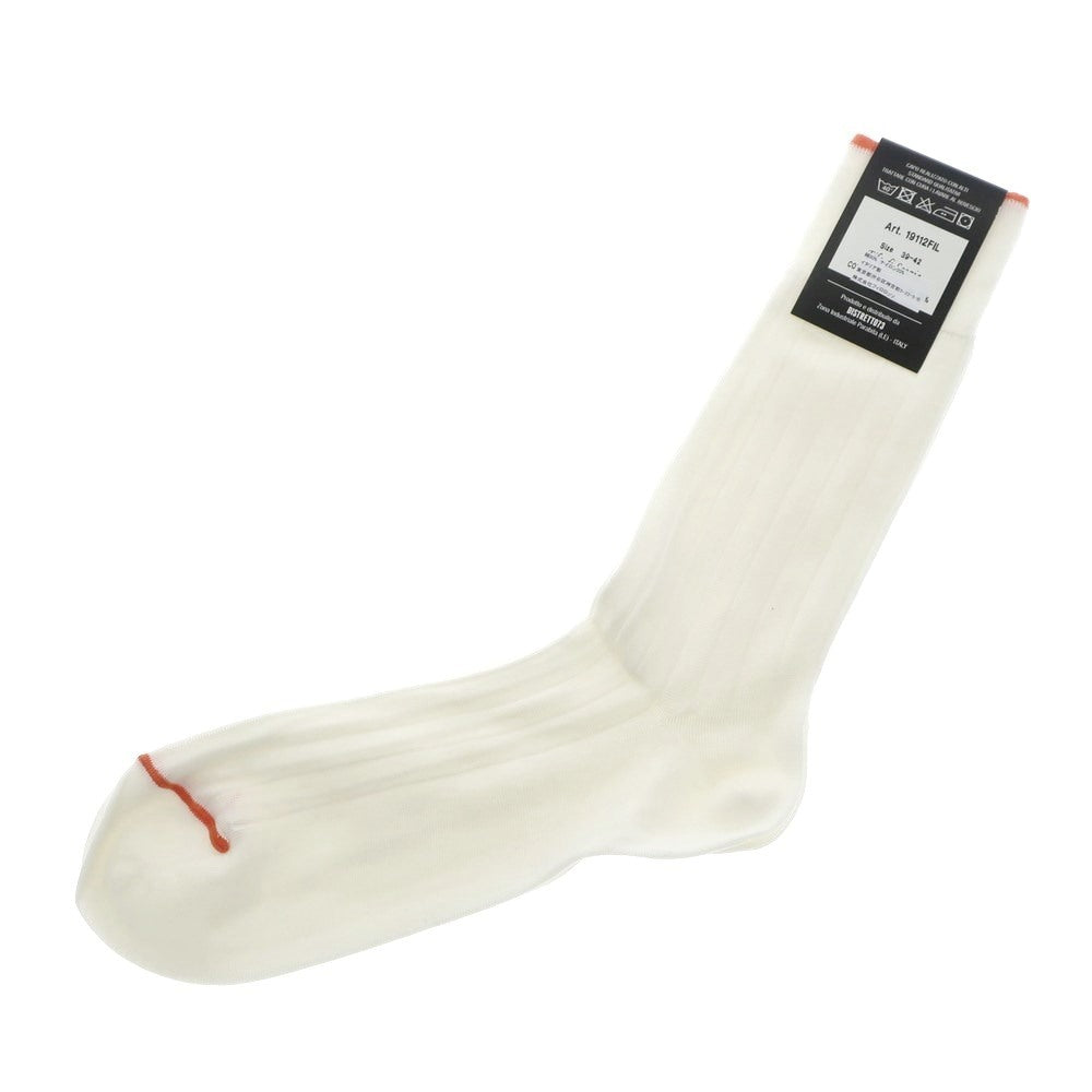 [New] ADRIAN Ribbed Socks White x Orange [39-42] [Condition Rank N] [Men&