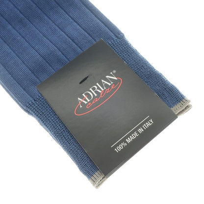 [New] ADRIAN Ribbed Socks Blue x Grey [39-42] [Condition Rank N] [Men&