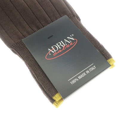 [New] ADRIAN Ribbed Socks Brown x Yellow [39-42] [Condition Rank N] [Men&