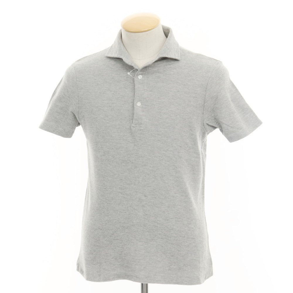 [Used] Three Dots Pique Cotton Short Sleeve Polo Shirt Grey [S] [Condition Rank C] [Men&