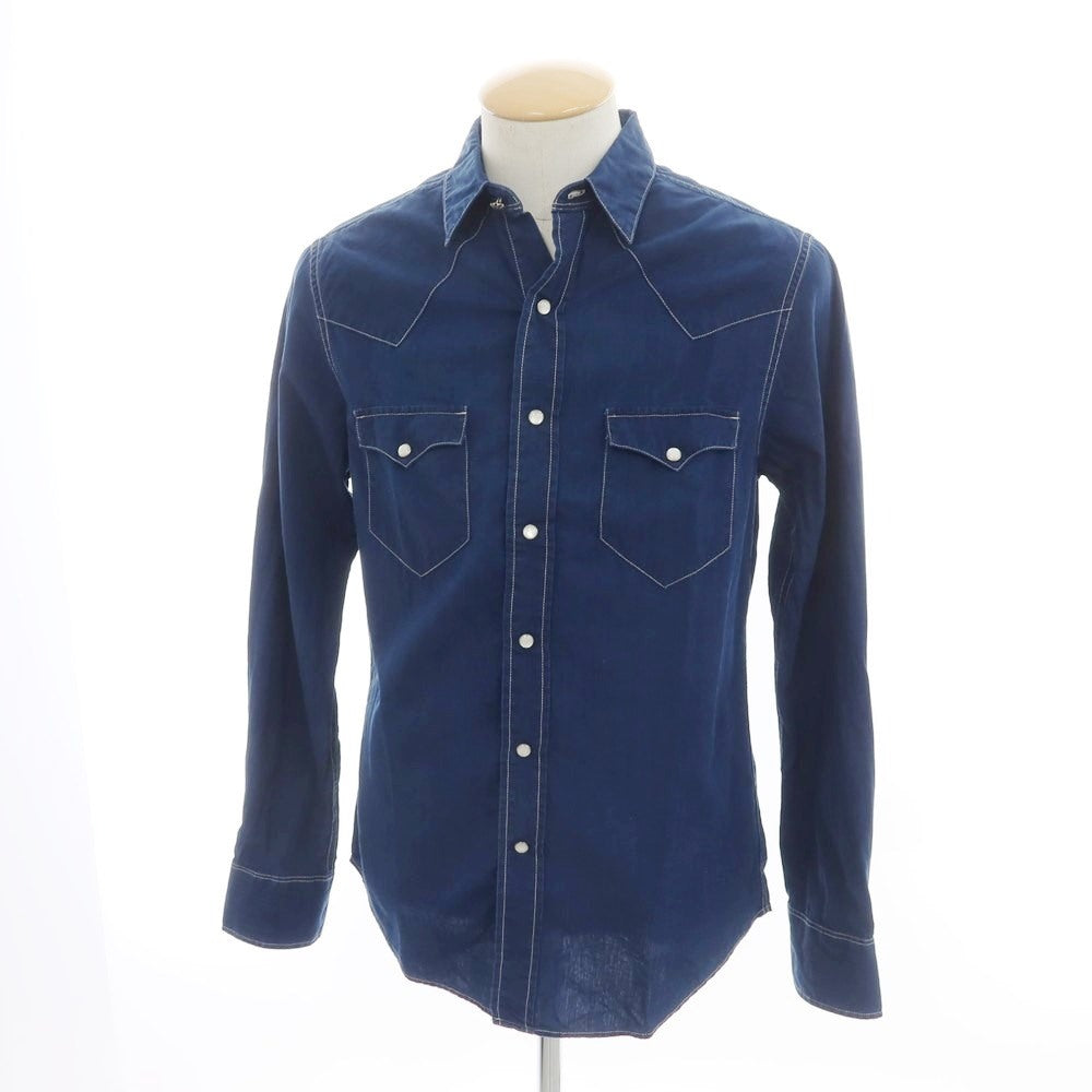 [Used] RRL DOUBLE RL Cotton Western Shirt Navy [S] [Condition Rank B] ​​[Men&