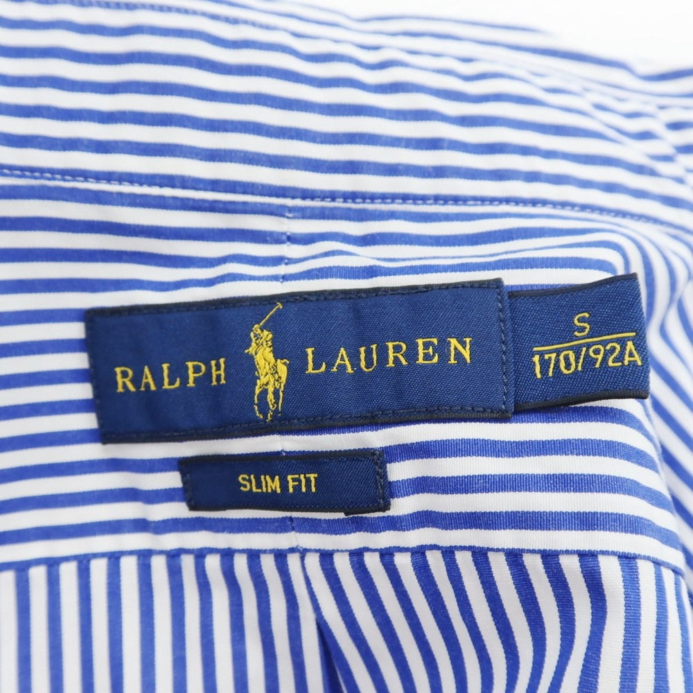 【中古】ラルフローレン RALPH LAUREN ストライプ ボタンダウンシャツ ホワイトxダークブルー【 S 】【 状態ランクB 】【 メンズ 】