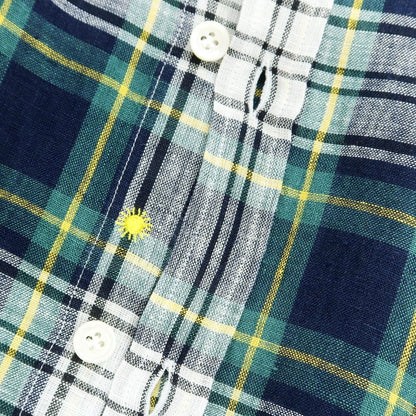 [Used] Giannetto Linen Check Casual Shirt Navy x Green [S] [Condition Rank A] [Men&