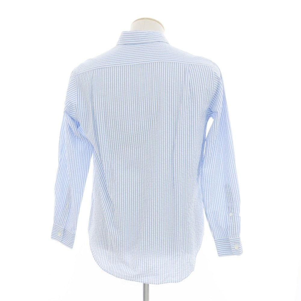 [Used] Johnbull Seersucker Striped Casual Shirt White x Light Blue [S] [Condition Rank B] ​​[Men&