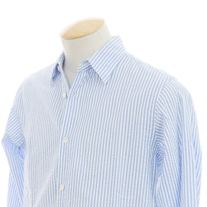 [Used] Johnbull Seersucker Striped Casual Shirt White x Light Blue [S] [Condition Rank B] ​​[Men&