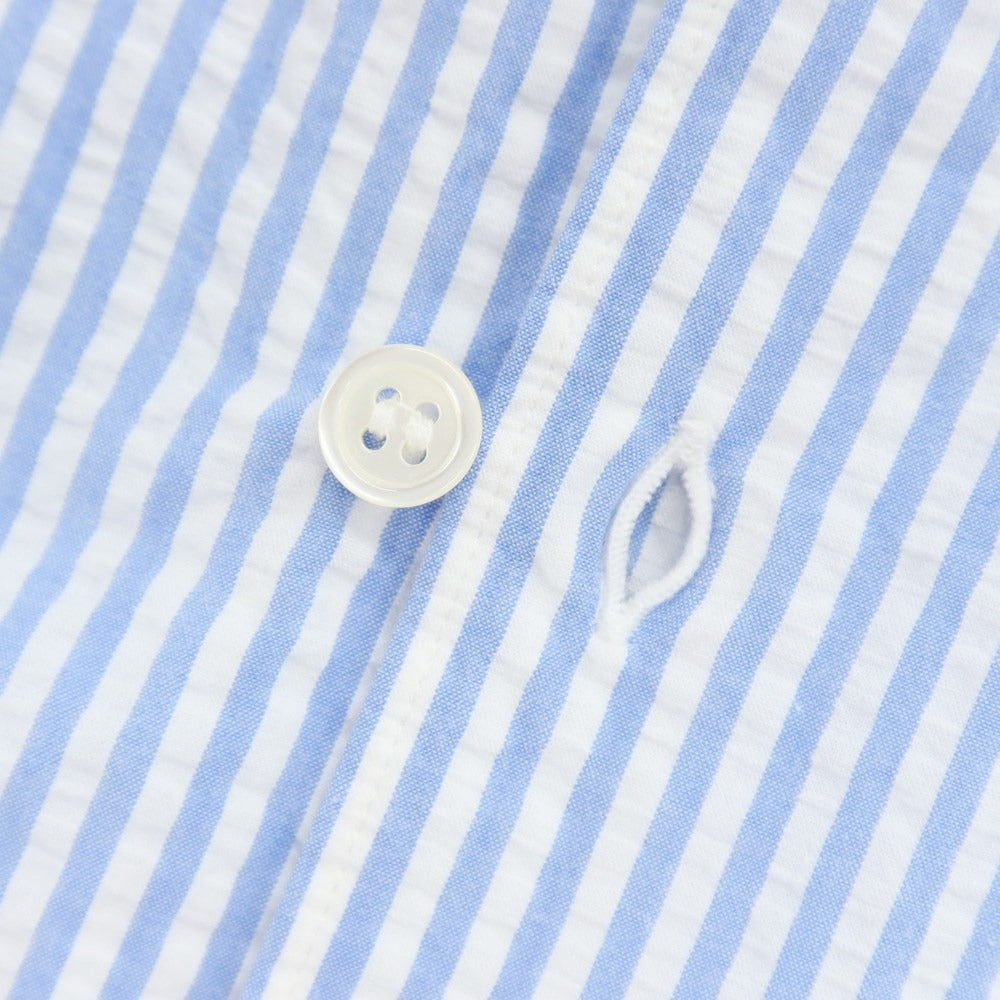 [Used] Johnbull Seersucker Striped Casual Shirt White x Light Blue [S] [Condition Rank B] ​​[Men&