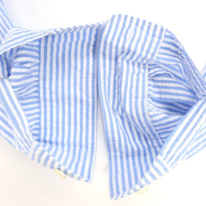 [Used] Johnbull Seersucker Striped Casual Shirt White x Light Blue [S] [Condition Rank B] ​​[Men&