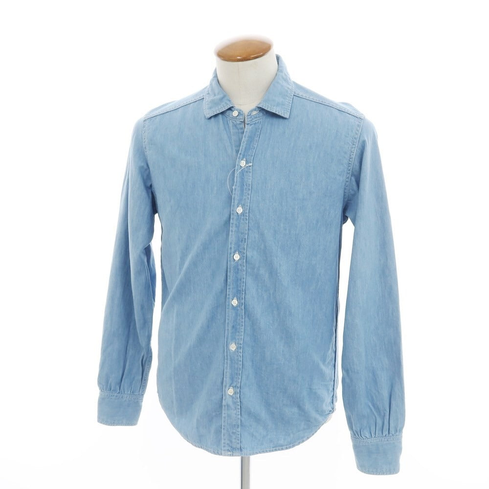 [Used] Cento Per Cento Chambray Cotton Casual Shirt Light Blue [M] [Condition Rank C] [Men&