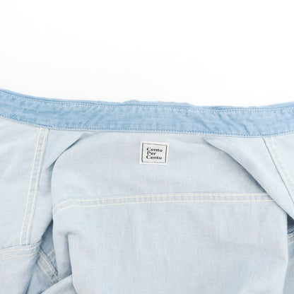 [Used] Cento Per Cento Chambray Cotton Casual Shirt Light Blue [M] [Condition Rank C] [Men&