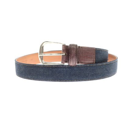 [Used] Andrea Greco × BEYES denim belt, navy x dark brown [85] [Condition rank B] [Men&