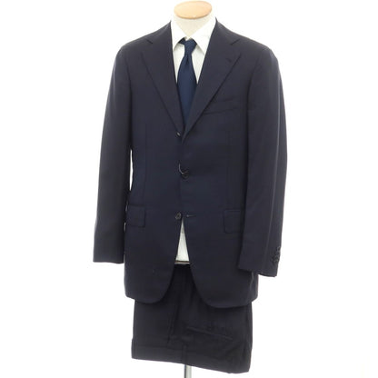 [Used] Luigi Borrelli Silk wool set-up 3 button suit
 Navy [44] [Condition Rank C] [Men&