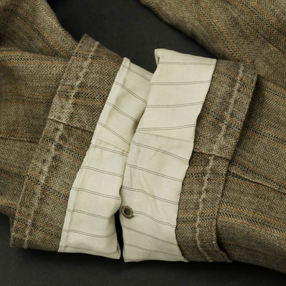 [Used] LARDINI Linen Striped Jacket Grayish Khaki x Brown [44] [Condition Rank C] [Men&