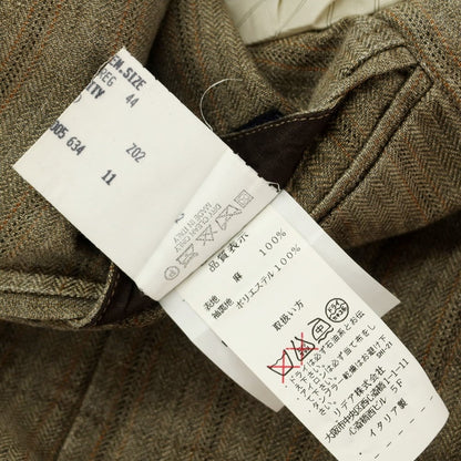 [Used] LARDINI Linen Striped Jacket Grayish Khaki x Brown [44] [Condition Rank C] [Men&