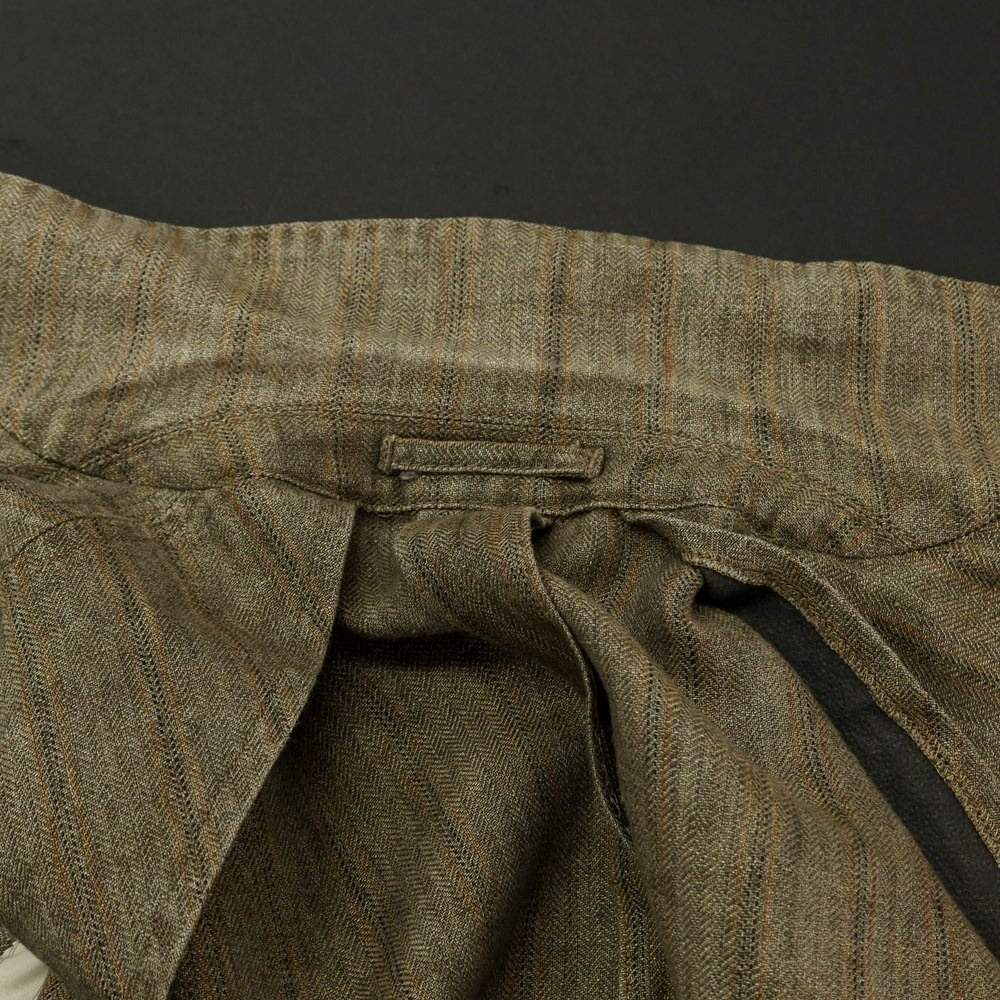 [Used] LARDINI Linen Striped Jacket Grayish Khaki x Brown [44] [Condition Rank C] [Men&