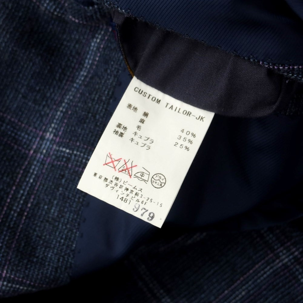 [Used] Custom Tailor BEAMS Silk Linen Tailored Jacket Light Navy x Pink [No description] [Condition Rank C] [Men&