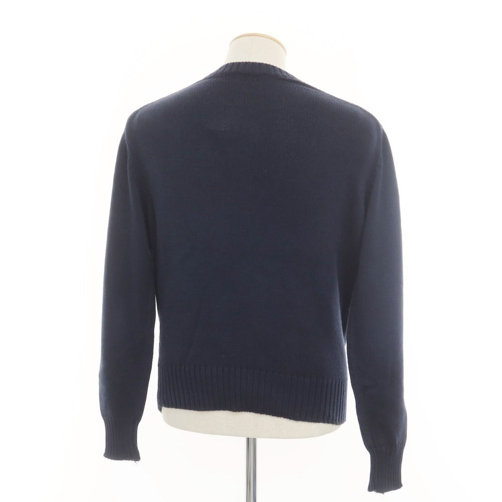 [Used] CRUCIANI mid-gauge cotton V-neck knit, navy [46] [Condition: D] [Men&