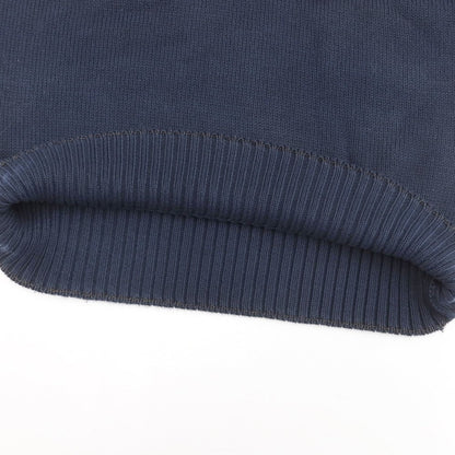 [Used] CRUCIANI mid-gauge cotton V-neck knit, navy [46] [Condition: D] [Men&