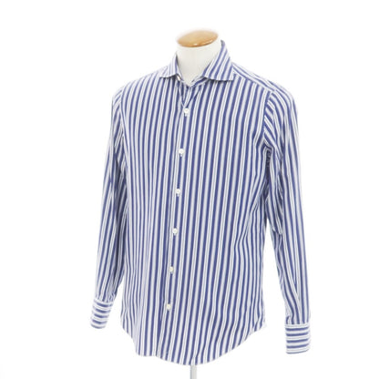 [Used] Finamore Striped Dress Shirt Navy x White [M] [Condition Rank C] [Men&