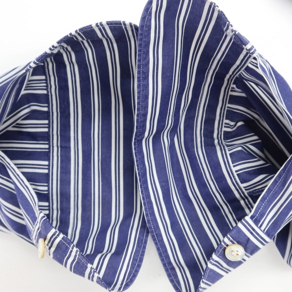 [Used] Finamore Striped Dress Shirt Navy x White [M] [Condition Rank C] [Men&