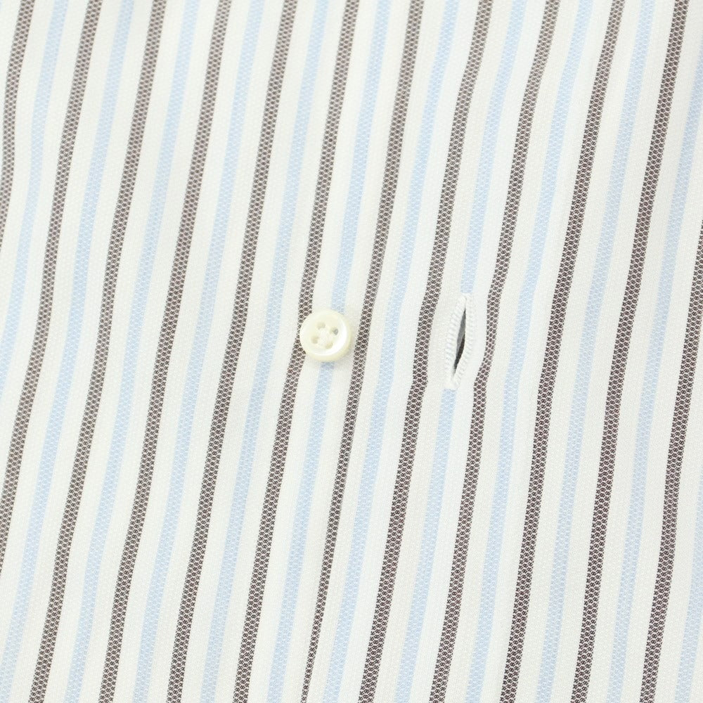 [Used] Luigi Borrelli Cotton Striped Wide Collar Dress Shirt White x Blue [Size 40] [WHT] [S/S/A/W] [Condition Rank B] ​​[Men&