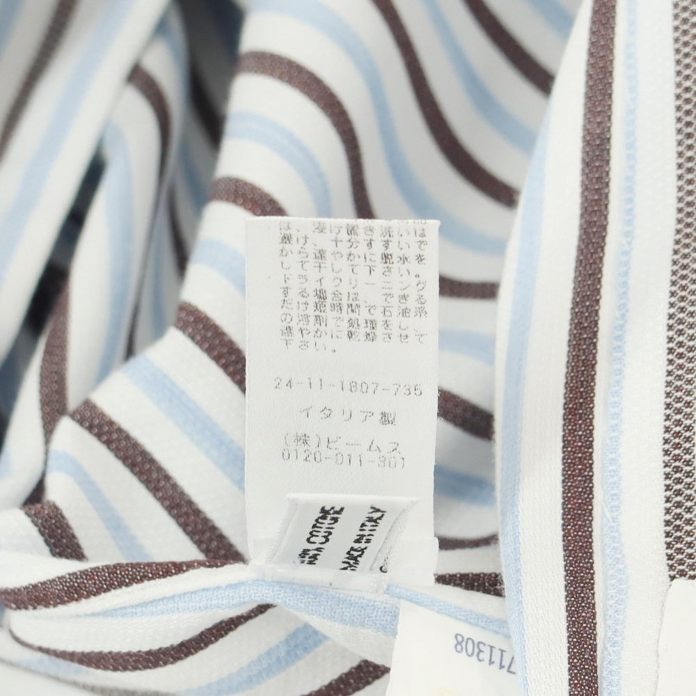 [Used] Luigi Borrelli Cotton Striped Wide Collar Dress Shirt White x Blue [Size 40] [WHT] [S/S/A/W] [Condition Rank B] ​​[Men&