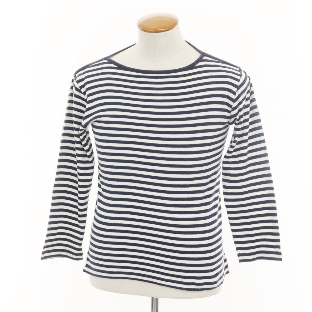 [Used] Letroyes Boat Neck Striped Long Sleeve T-Shirt Navy x White [M] [Condition Rank C] [Men&