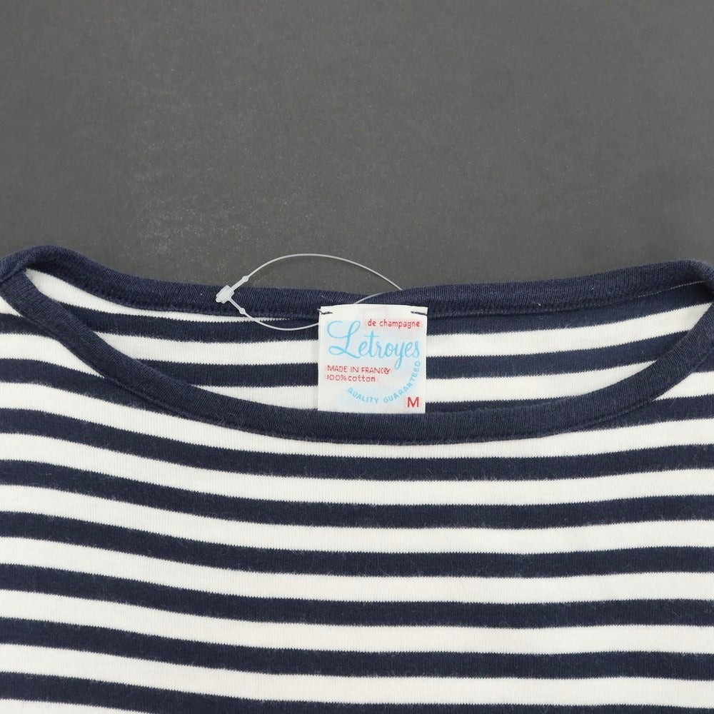 [Used] Letroyes Boat Neck Striped Long Sleeve T-Shirt Navy x White [M] [Condition Rank C] [Men&