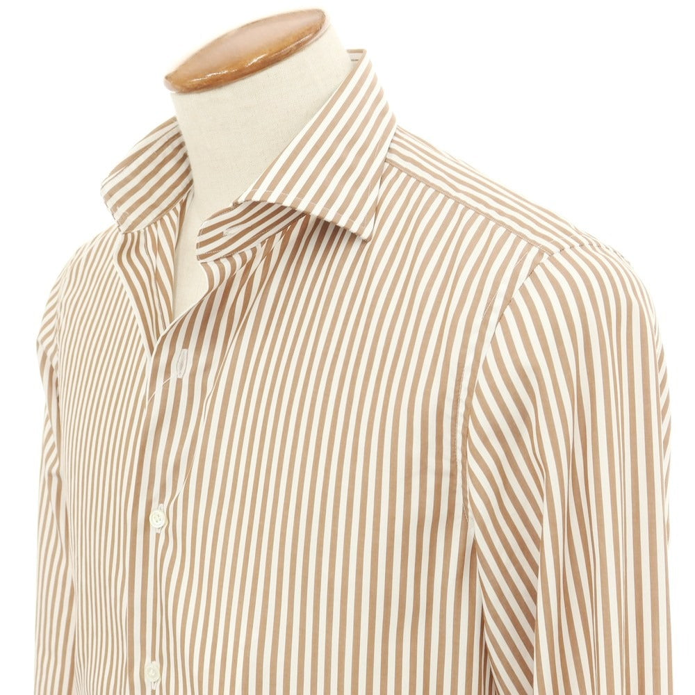 [Used] Italstyle ITAL STYLE Cotton Striped Wide Collar Dress Shirt Brown x White [Size 39/84] [BRW] [S/S/A/W] [Condition Rank B] ​​[Men&