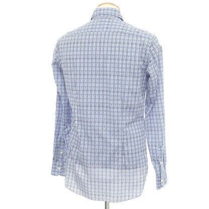 [Used] GIANGI Cotton Check Wide Collar Casual Shirt Blue x Navy [Size S] [BLU] [S/S/A/W] [Condition Rank C] [Men&