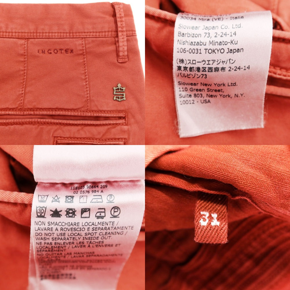 [Used] INCOTEX stretch cotton slacks pants orange red [31] [Condition rank B] ​​[Men&