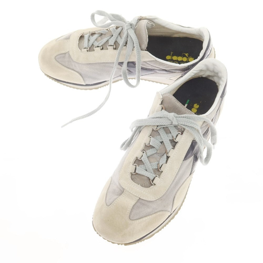 【中古】ディアドラ Diadora HERITAGE EQUIPE スニーカー グレーxべージュ【 27cm位（表記なし） 】【 状態ランクC 】【 メンズ 】