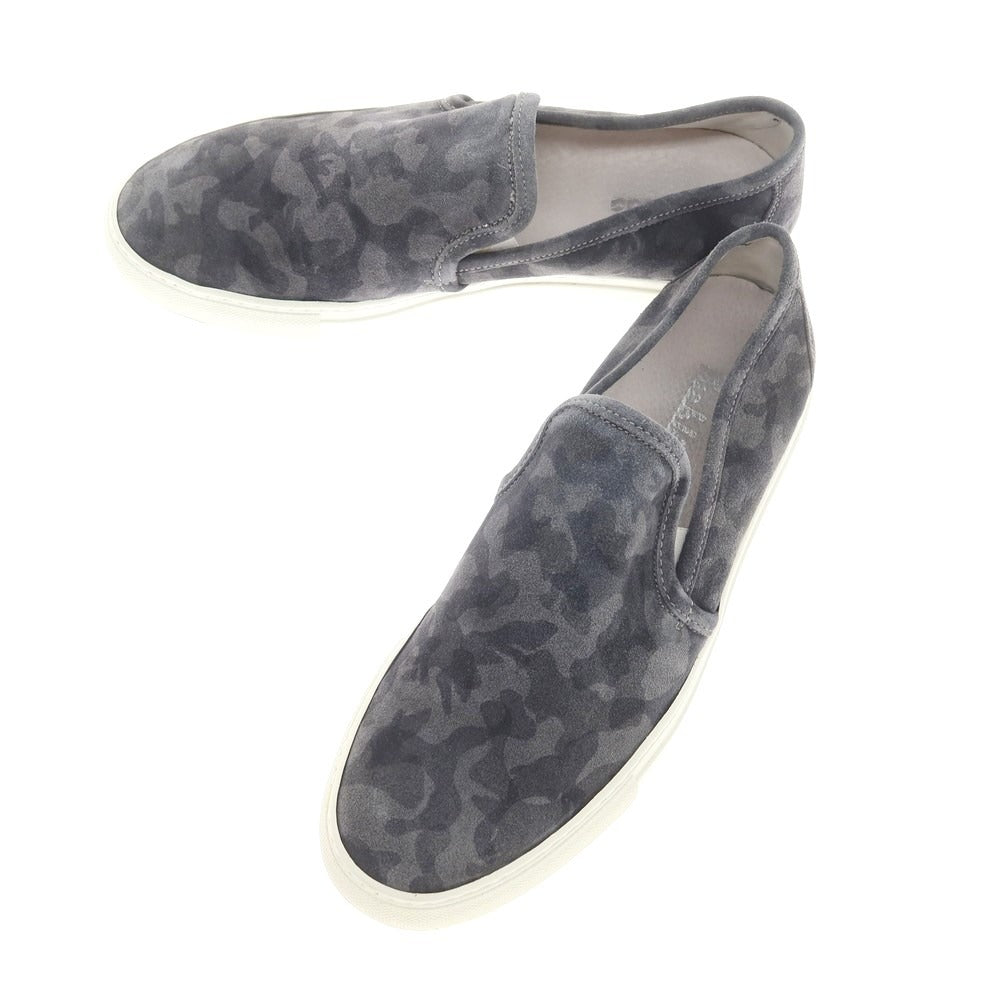 [Used] PUEBLO suede camouflage pattern slip-on sneakers, grey [43] [Condition rank B] ​​[Men&