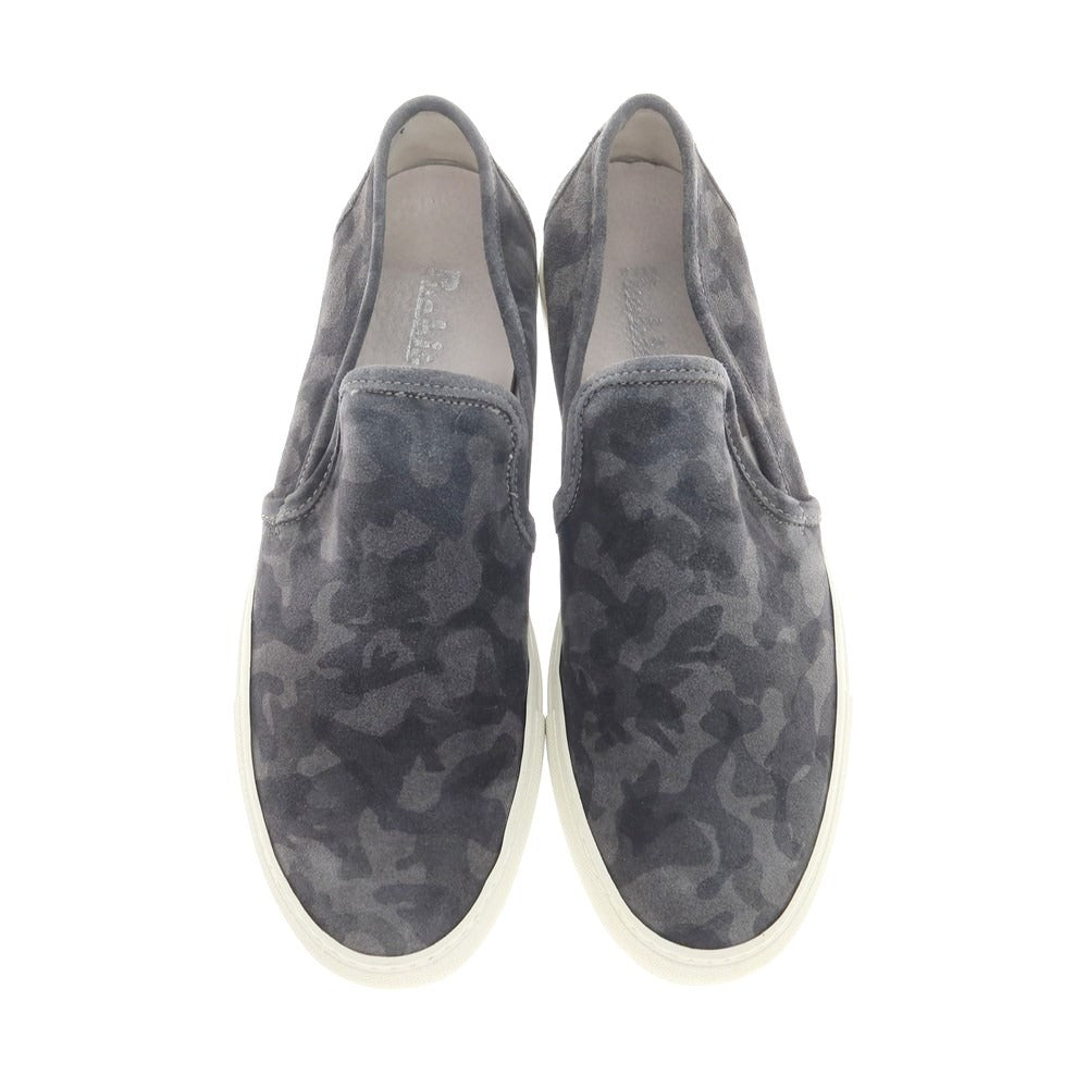 [Used] PUEBLO suede camouflage pattern slip-on sneakers, grey [43] [Condition rank B] ​​[Men&