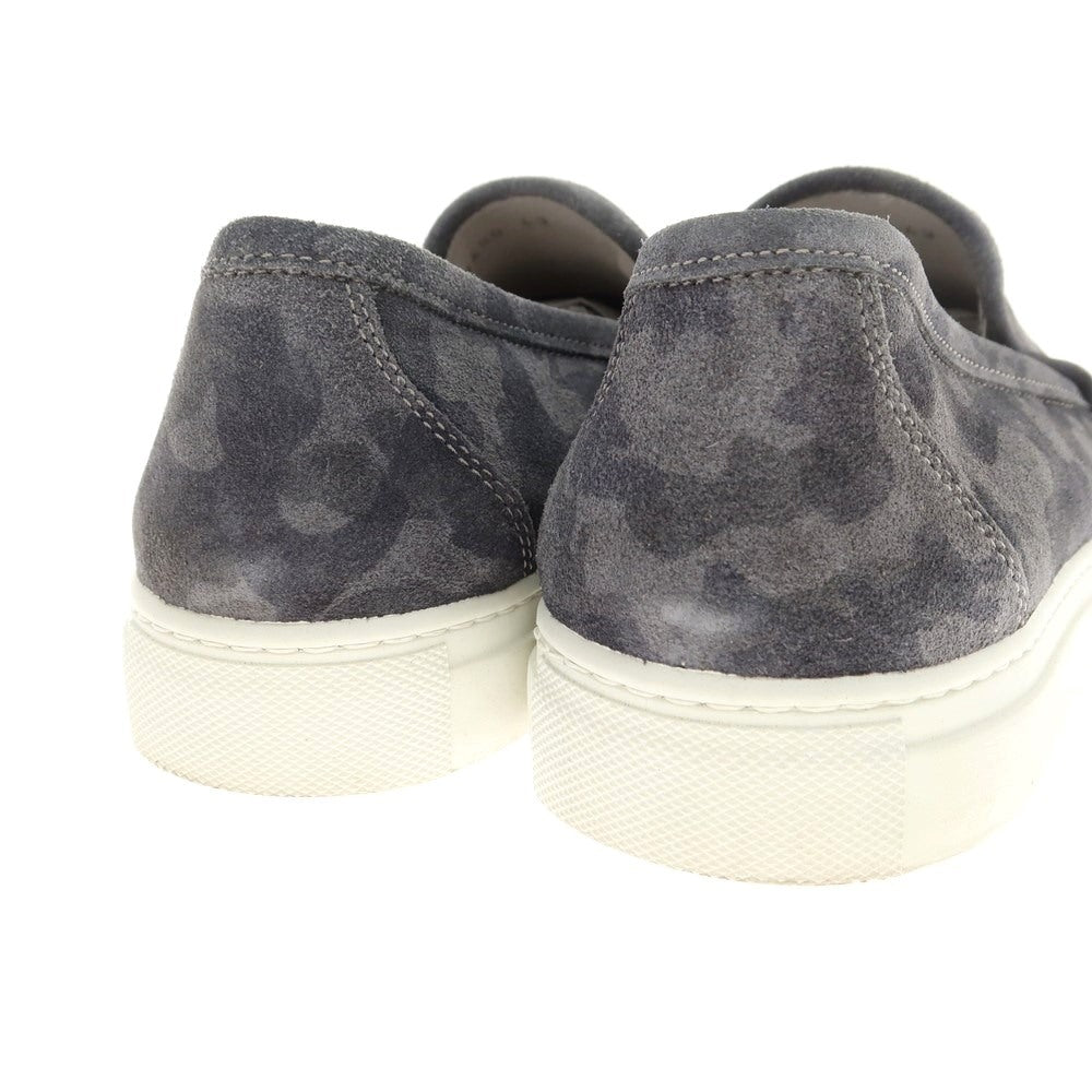 [Used] PUEBLO suede camouflage pattern slip-on sneakers, grey [43] [Condition rank B] ​​[Men&