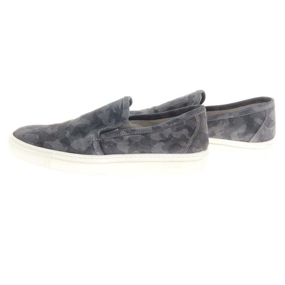 [Used] PUEBLO suede camouflage pattern slip-on sneakers, grey [43] [Condition rank B] ​​[Men&