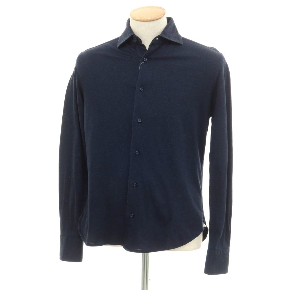 [Used] GUY ROVER Cotton Pique Wide Collar Casual Shirt Navy [Size S] [NVY] [S/S/A/W] [Condition Rank C] [Men&