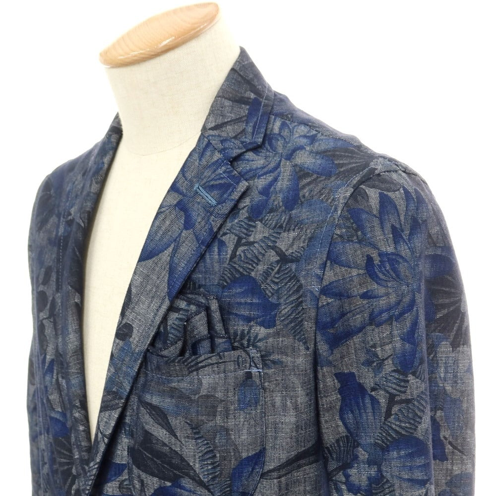 [Used] Giannetto Cotton Polyester Flower Pattern Jacket Navy [44] [Condition Rank B] ​​[Men&