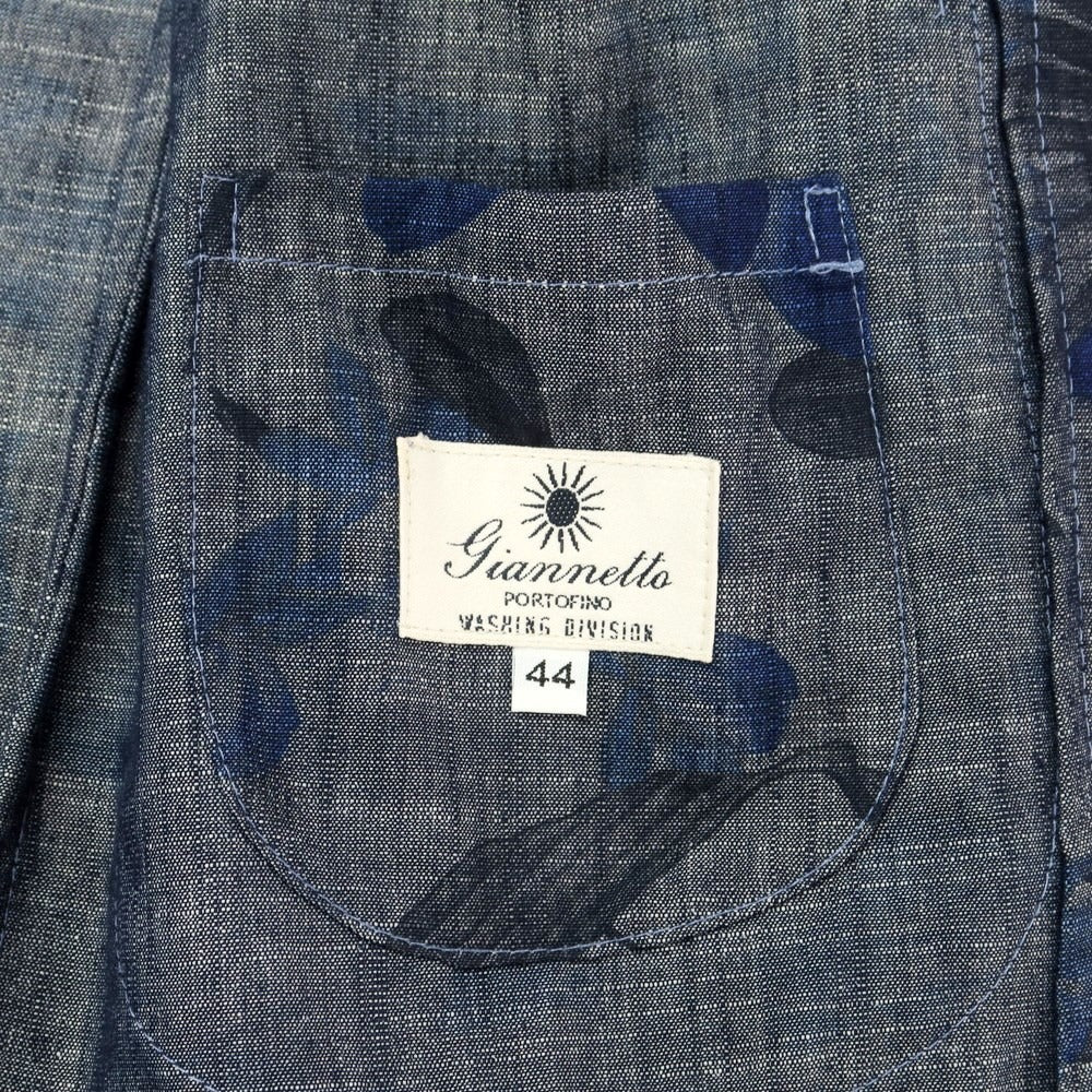 [Used] Giannetto Cotton Polyester Flower Pattern Jacket Navy [44] [Condition Rank B] ​​[Men&