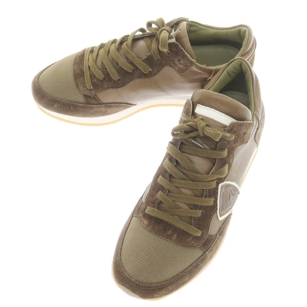 [Used] PHILIPPE MODEL Leather Sneakers Olive Green [40] [Condition Rank B] ​​[Men&