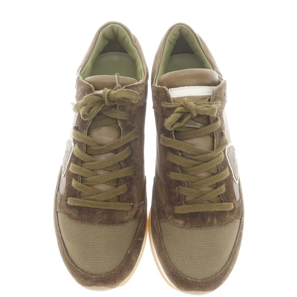 [Used] PHILIPPE MODEL Leather Sneakers Olive Green [40] [Condition Rank B] ​​[Men&