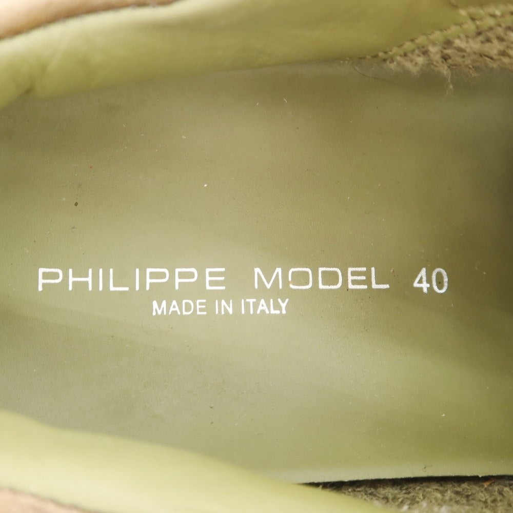 [Used] PHILIPPE MODEL Leather Sneakers Olive Green [40] [Condition Rank B] ​​[Men&